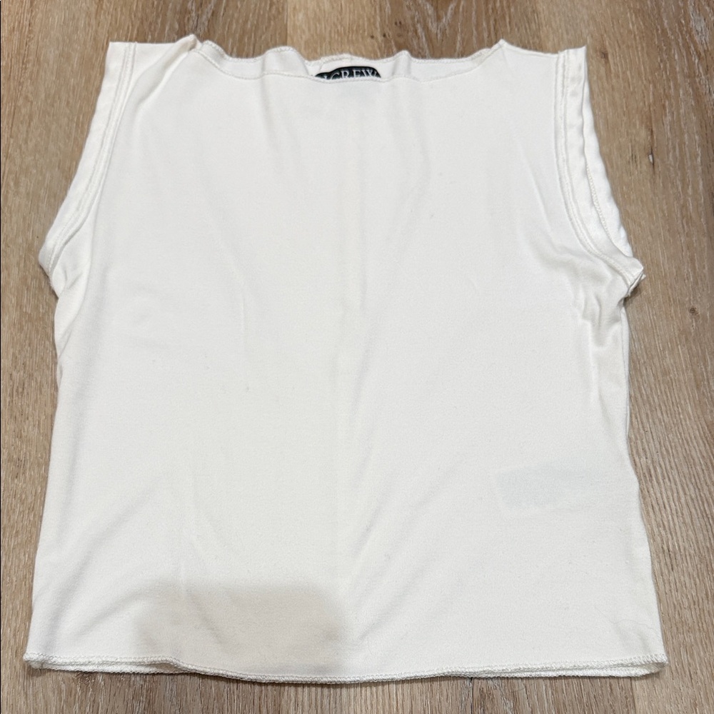 J crew dressy cream Classic White Sleeveless Top sz small